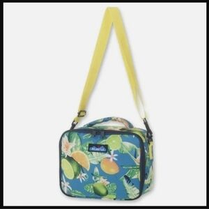 KAVU Lunch Bag Box Insulated Padded Leak Proof Crossbody Pack Ocean Citrus NEW